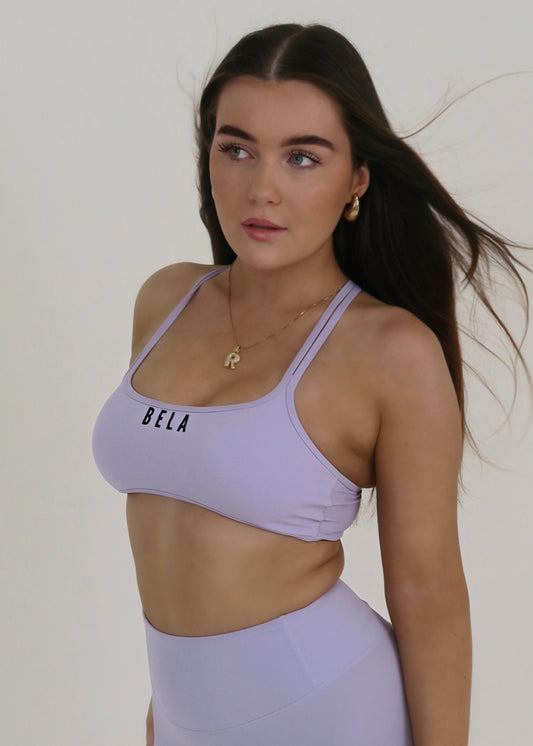 Lilac Cross Body Sports Bra